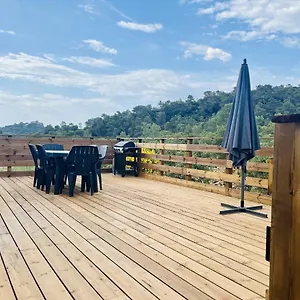  Camping Joli Chalet Avec Grande Terrasse Et Accès Piscine